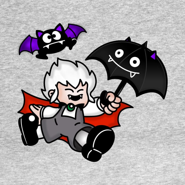 Kid Dracula's Umbrella Flight by JPenfieldDesigns